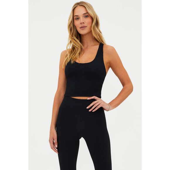 NWT Beach Riot Yara Top Black Waffle Size L / BLACK WAFFLE - Picture 3 of 6